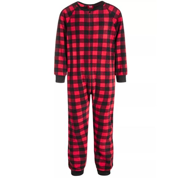 Family Pajamas 1-Piece Kids Red Buffalo Check Pajama - Picture 1 of 7